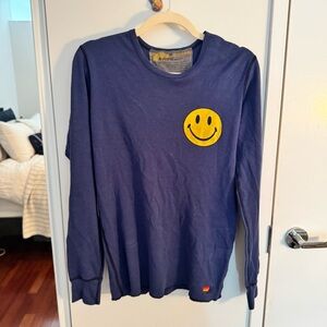 AVIATOR NATION smiley face henley